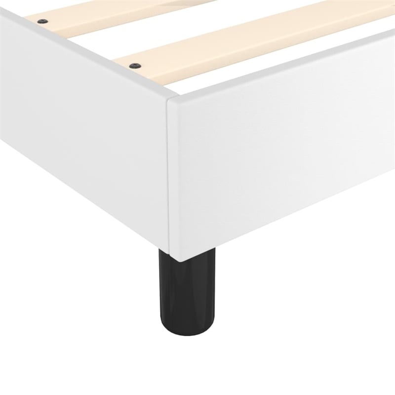 vidaXL Full Faux Leather Plywood Bed Frame in White