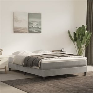 vidaXL Queen Engineered Wood Bed Frame in Light Gray