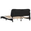 vidaXL Engineered Wood Faux Leather Queen Bed Frame in Black and White