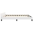 vidaXL Queen Faux Leather Engineered Wood Bed Frame with Headboard in White