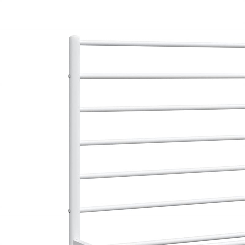 vidaXL Powder-Coated Steel King Size Bed Frame in White