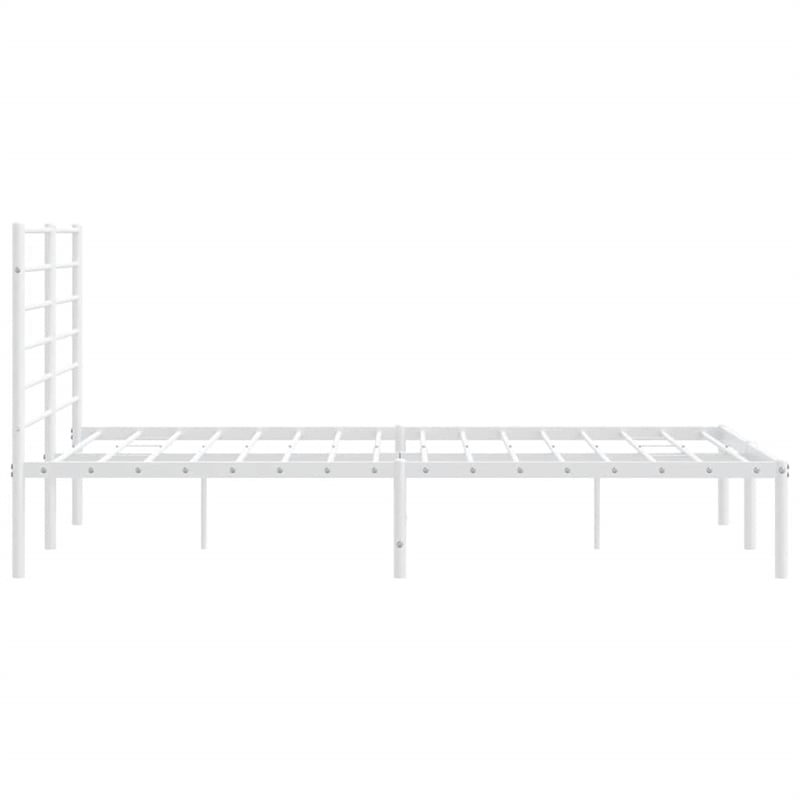 vidaXL Powder-Coated Steel King Size Bed Frame in White