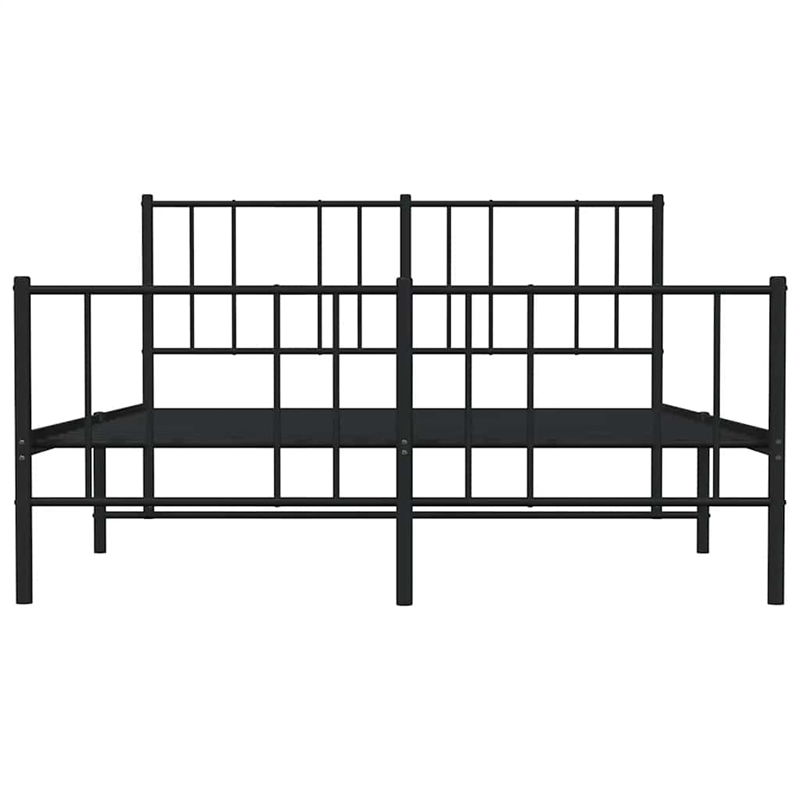 vidaXL Powder-Coated Steel King Bed Frame in Black