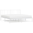 vidaXL Steel Cal King/Double Powder-Coated Bed Frame in White