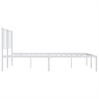 vidaXL Steel Cal King/Double Powder-Coated Bed Frame in White