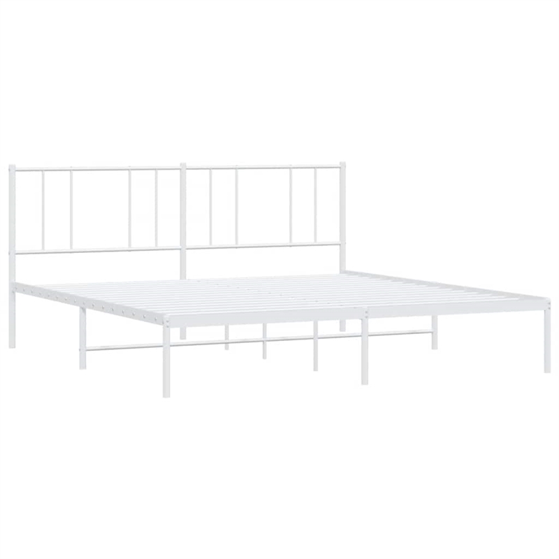 vidaXL Steel Cal King/Double Powder-Coated Bed Frame in White