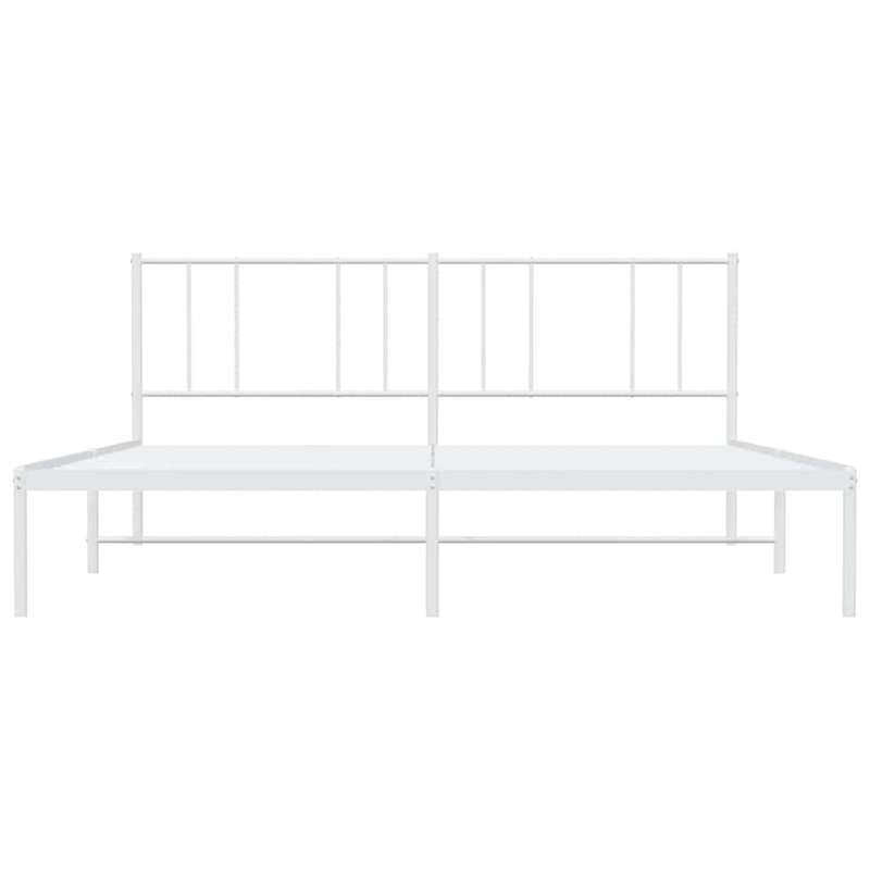 vidaXL Steel Cal King/Double Powder-Coated Bed Frame in White