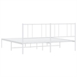 vidaXL Steel Cal King/Double Powder-Coated Bed Frame in White