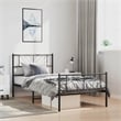 vidaXL Rectangular Steel Single Metal Bed Frame in Black