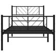 vidaXL Rectangular Steel Single Metal Bed Frame in Black