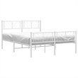 vidaXL Powder-Coated Steel King Size Bed Frame in White