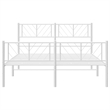 vidaXL Powder-Coated Steel King Size Bed Frame in White
