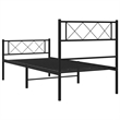 vidaXL 39.4 x 74.8 Black Powder-Coated Stee Bed Frame in Black