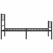 vidaXL 39.4 x 74.8 Black Powder-Coated Stee Bed Frame in Black