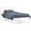 vidaXL 39.4 x 78.7 Modern Steel Single Bed in White