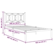 vidaXL 39.4 x 78.7 Modern Steel Single Bed in White