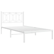 vidaXL 39.4 x 78.7 Modern Steel Single Bed in White