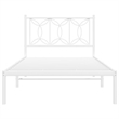 vidaXL 39.4 x 78.7 Modern Steel Single Bed in White