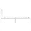 vidaXL 39.4 x 78.7 Modern Steel Single Bed in White