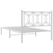 vidaXL 39.4 x 78.7 Modern Steel Single Bed in White
