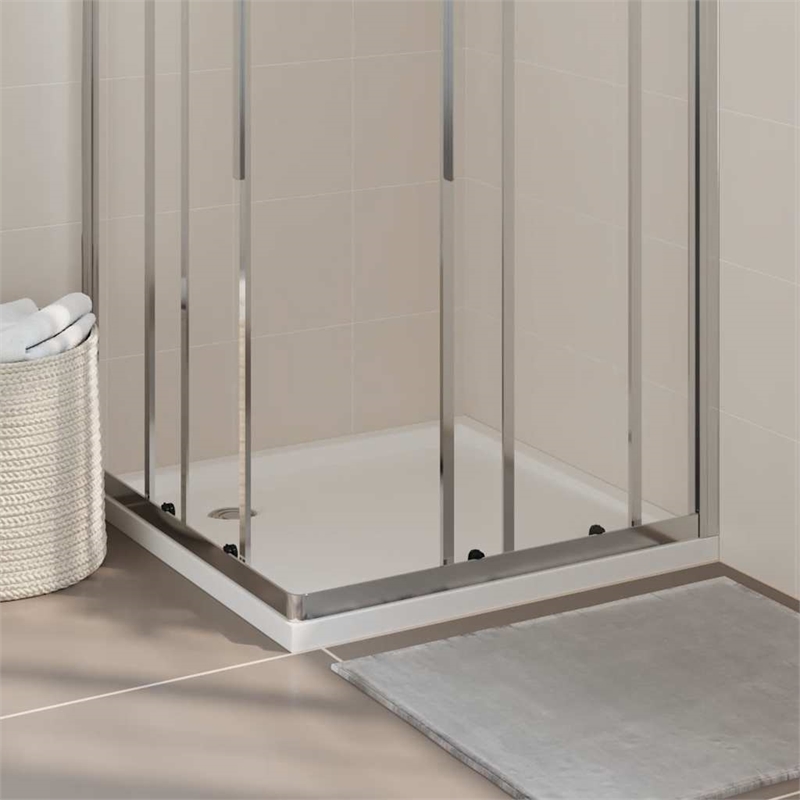 vidaXL Square ABS Shower Base Tray in White
