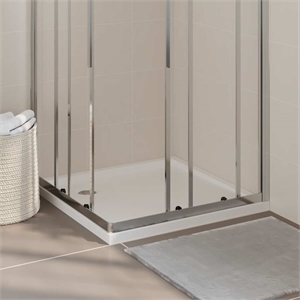 vidaXL Square ABS Shower Base Tray in White