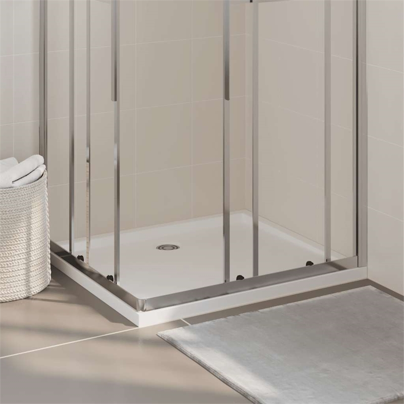 vidaXL Rectangular ABS Shower Base Tray in White