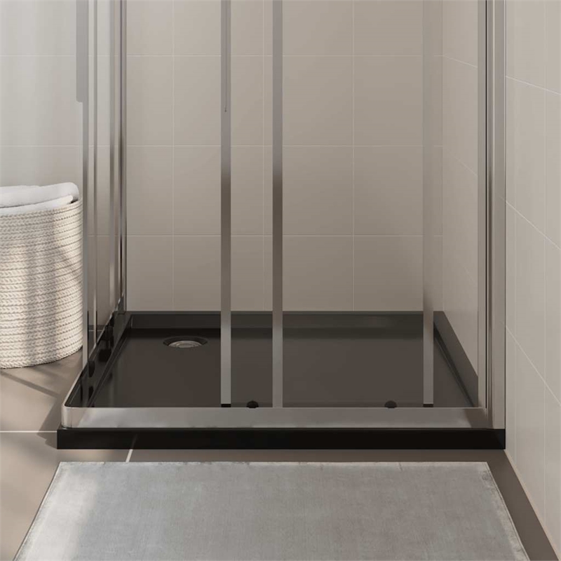vidaXL Square ABS Shower Base Tray in Black