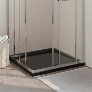 vidaXL Square ABS Shower Base Tray in Black