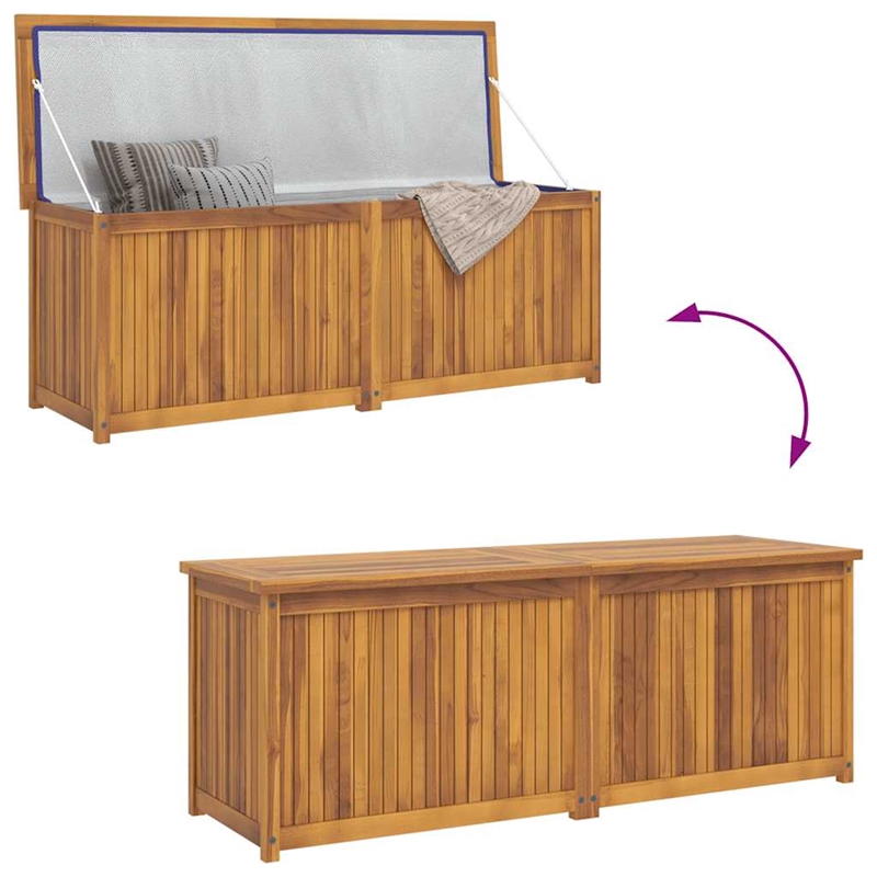 vidaXL Large Rectangular Solid Teak Wood Garden Box in Brown