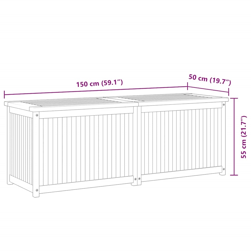vidaXL Large Rectangular Solid Teak Wood Garden Box in Brown