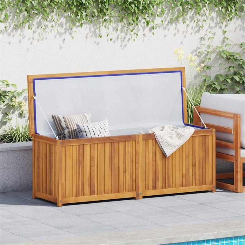 vidaXL Large Rectangular Solid Teak Wood Garden Box in Brown