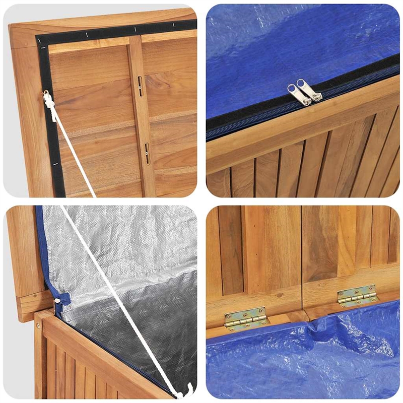 vidaXL Solid Teak Wood Garden Box in Natural