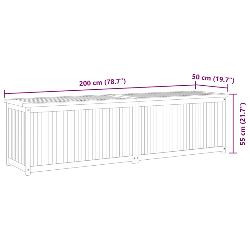 vidaXL Solid Teak Wood Garden Box in Natural