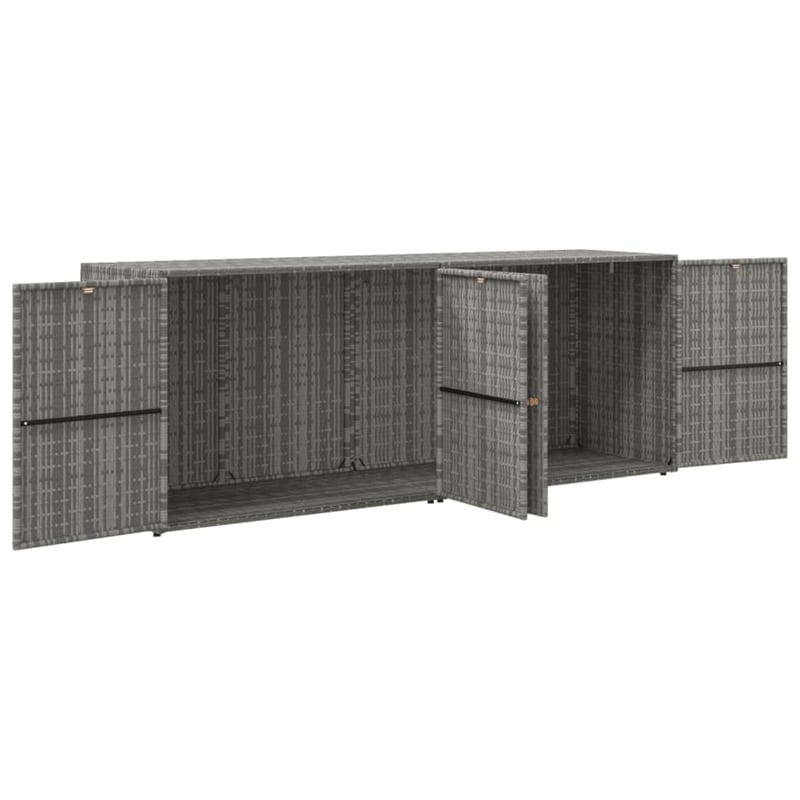 vidaXL Medium PE Rattan  Garden Storage Cabinet in Grey