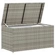vidaXL Patio Storage Box Poly Rattan in Gray