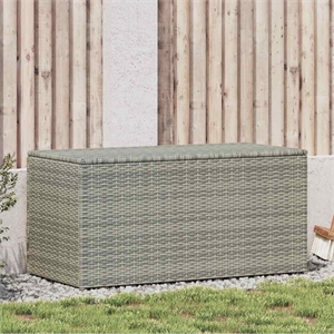 vidaXL Patio Storage Box Poly Rattan in Gray