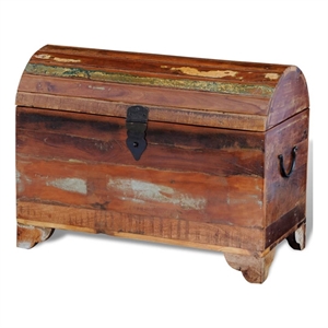 vidaXL Medium Reclaimed Solid Wood Storage Chest in Multicolor