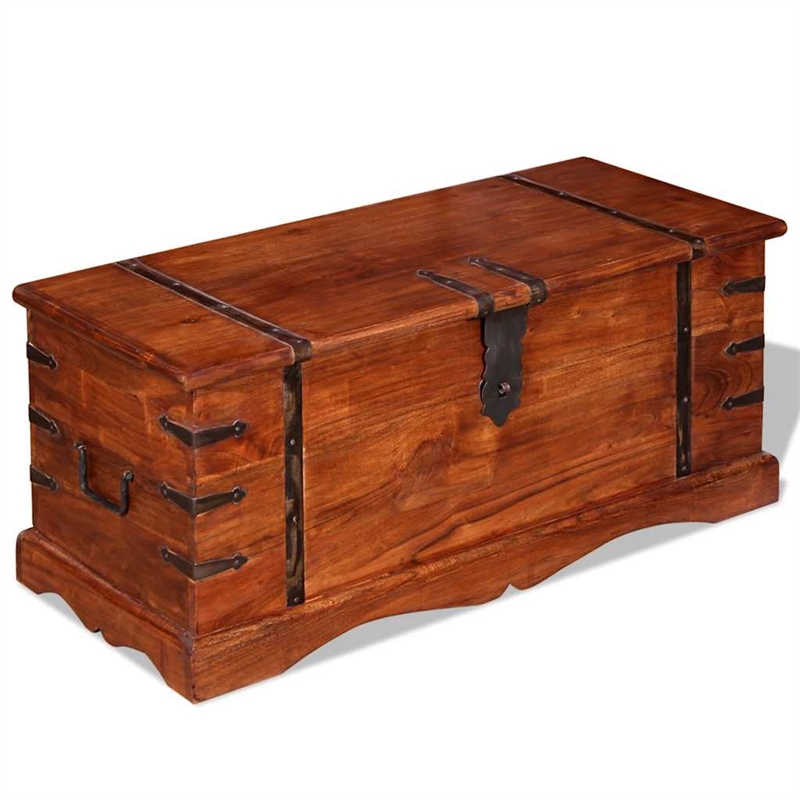 vidaXL Rectangular Storage Chest in Honey Brown Finish