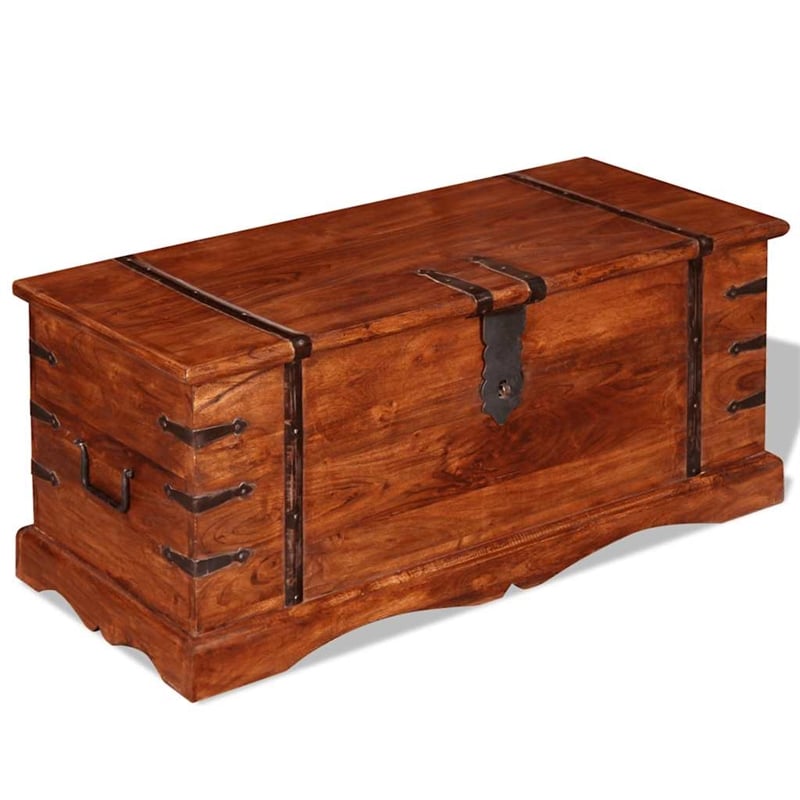 vidaXL Rectangular Storage Chest in Honey Brown Finish