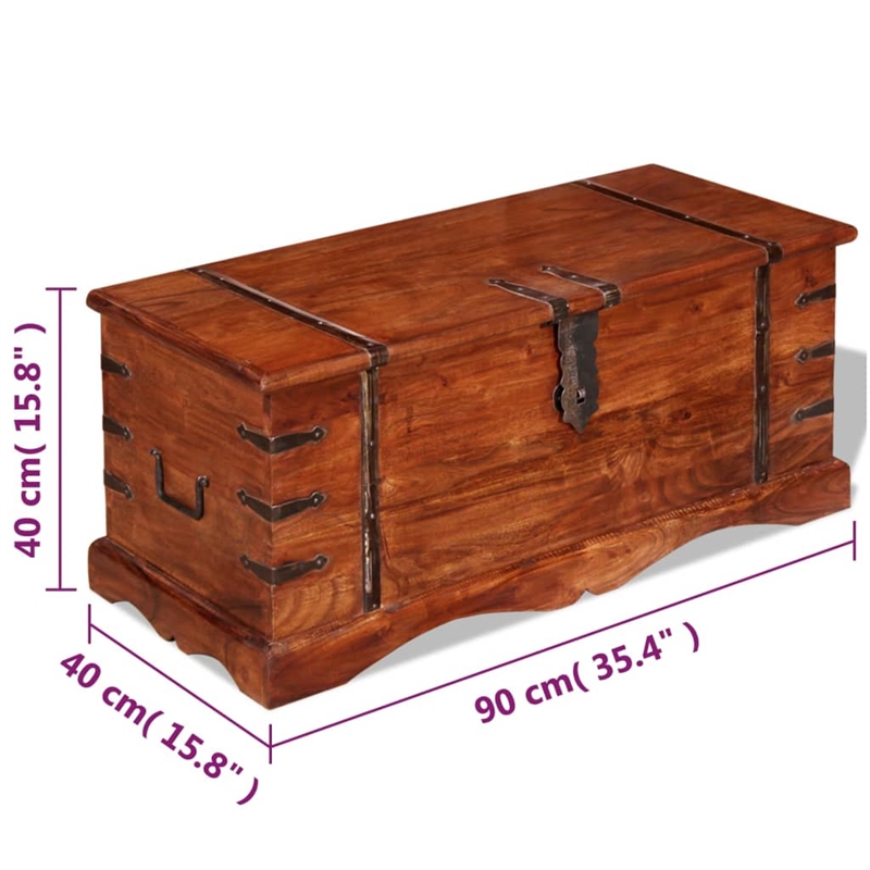 vidaXL Rectangular Storage Chest in Honey Brown Finish