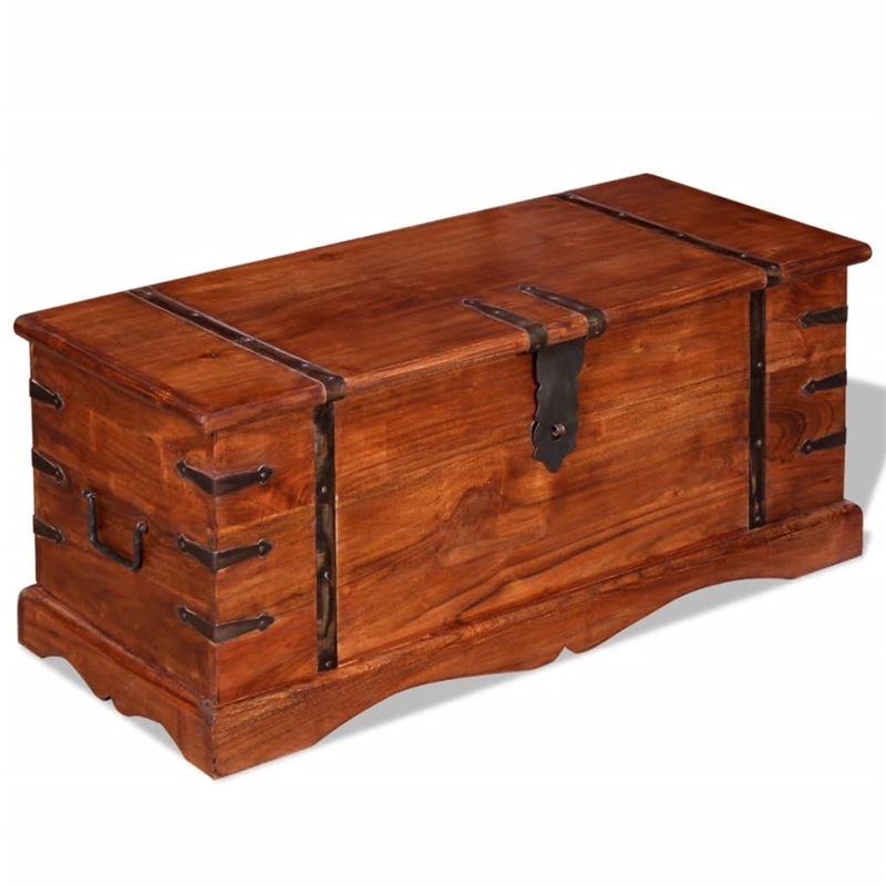 vidaXL Rectangular Storage Chest in Honey Brown Finish