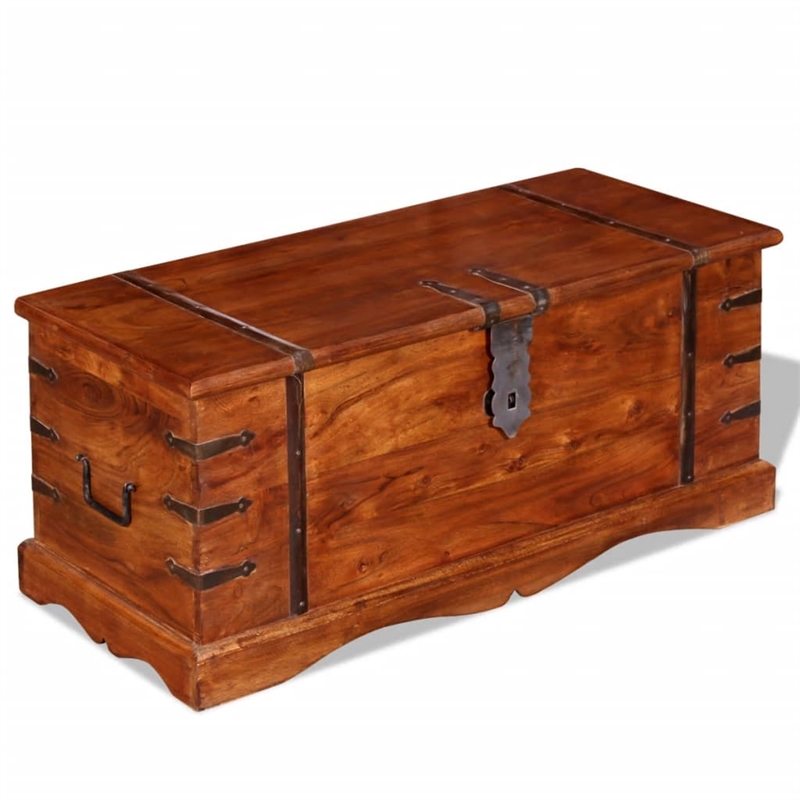 vidaXL Rectangular Storage Chest in Honey Brown Finish