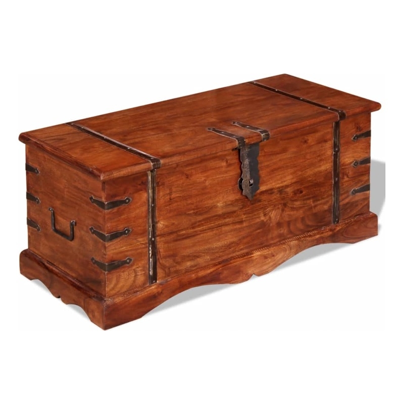 vidaXL Rectangular Storage Chest in Honey Brown Finish