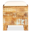 vidaXL Solid Reclaimed Wood Storage Chest with White Seat Cotton in Brown