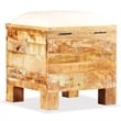 vidaXL Solid Reclaimed Wood Storage Chest with White Seat Cotton in Brown