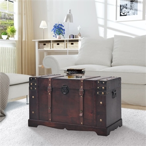 vidaXL Large Wood and Engineered Wood Chest in Brown