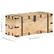 vidaXL Large Rectangular Rustic Solid Mango Wood Chest in Brown