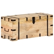 vidaXL Large Rectangular Rustic Solid Mango Wood Chest in Brown