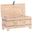 vidaXL Medium Solid Acacia Wood Chest with Natural Wood Grain in White